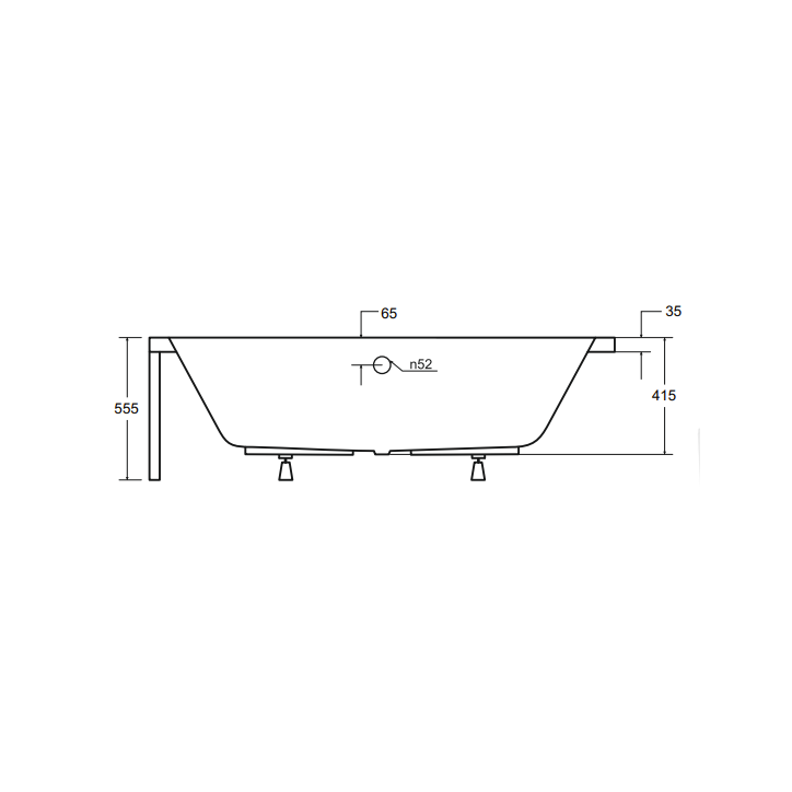 QUADRO rechteckige Badewanne 170/175/ 180/190 cm