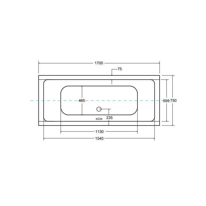QUADRO rechteckige Badewanne 170/175/ 180/190 cm