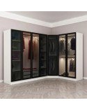 Armoire d'angle dressing blanche en L 440x210x52