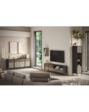 Salon complet ETNA Lave, argile et chêne mercure