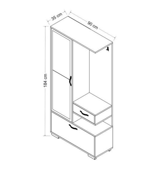 Meuble d'entrée avec banc  NILDA