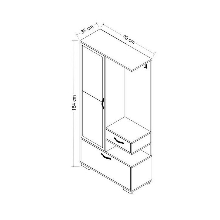 Meuble d'entrée avec banc  NILDA