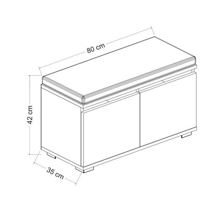 Meuble d'entrée avec banc  NILDA