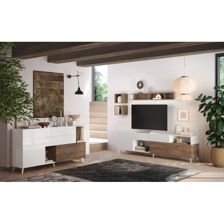 Sala completa ANDORRE Carvalho mercúrio e branco