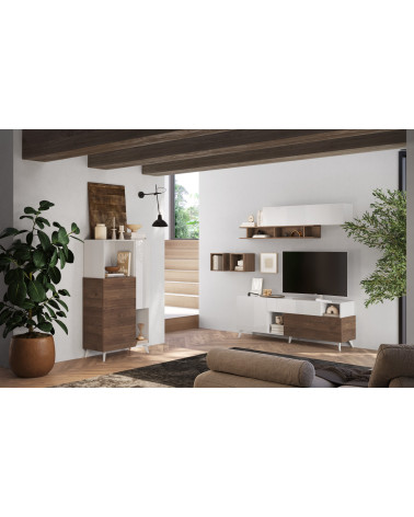 Salon complet ANDORRE II Chêne mercure et blanc