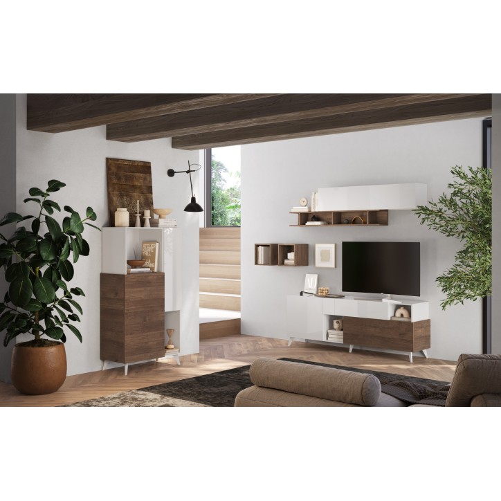 Soggiorno completo ANDORRE II Rovere mercurio e bianco