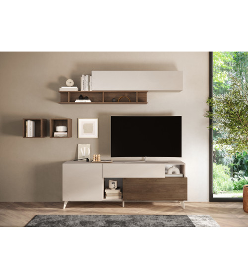Soggiorno completo ANDORRE II Rovere mercurio e cashmere