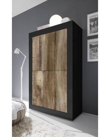 Argentier BASIC noir mat/pero 102 x 162 x 43 cm