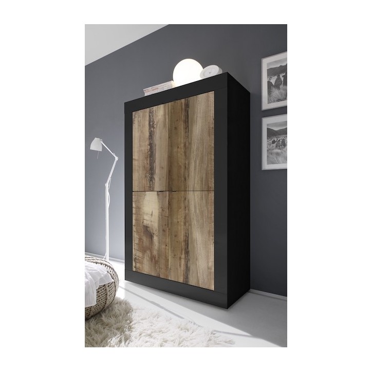 Argentier BASIC noir mat/pero 102 x 162 x 43 cm