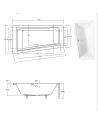 LINKER hoekbad INTIMA 150 of 160 cm MET SCHORT