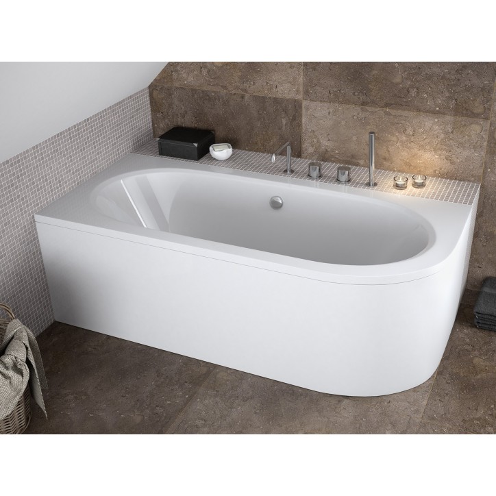 HILIO vasca da bagno asimmetrica sinistra  con pannello incluso 150/160/170/180