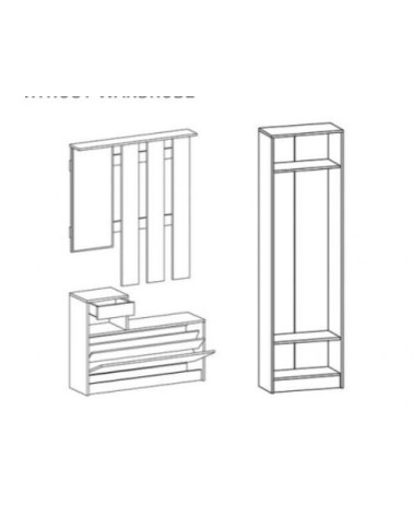 Meuble d'entrée ORION Chêne foncé