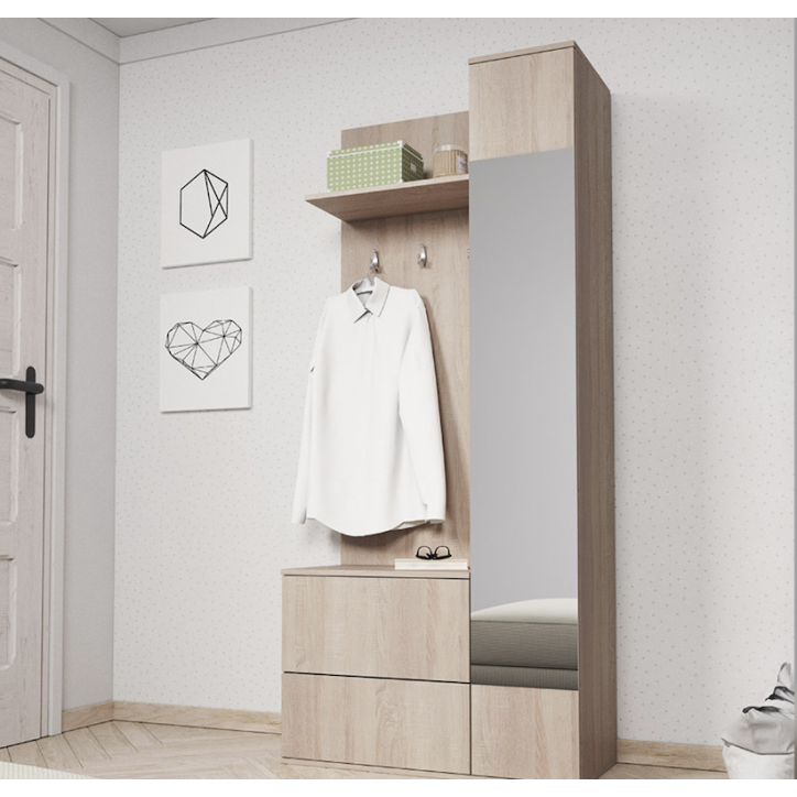 Meuble d'entrée GREEN en plusieurs couleurs 90 x 195 x 34 cm