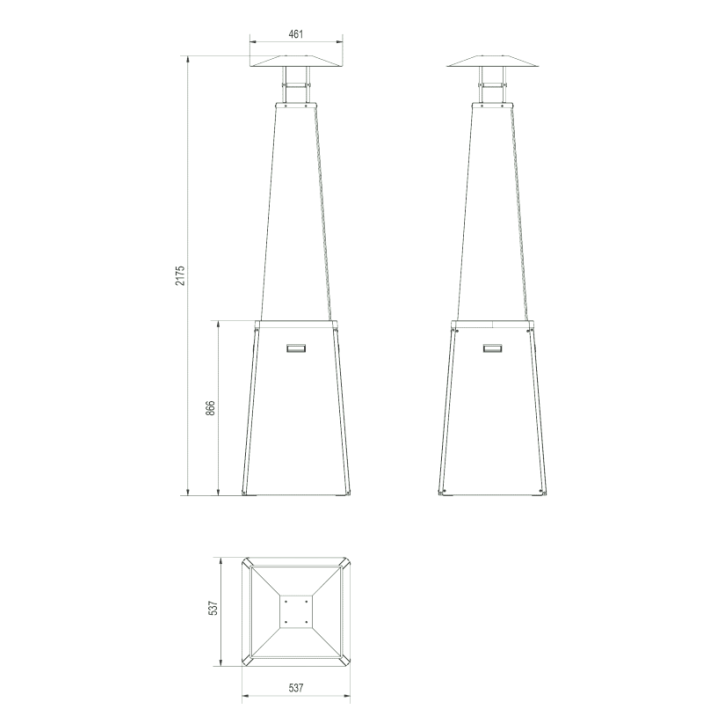 UMBRELLA BS COULEUR ACIER NOIR AVEC TUYAU ET RÉDUCTEUR
