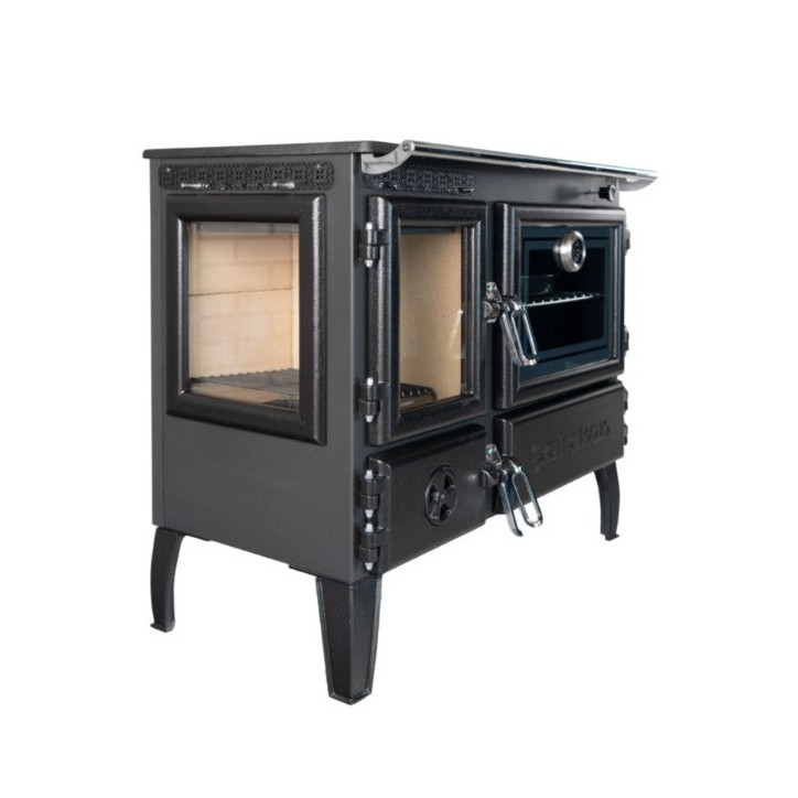 Estufa de leña con horno 214-3D-Brick gourmet 7 kW