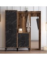 Meuble d'entrée BERLIN ABC 180 x 200 cm noyer-marbre noir
