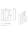Meuble d'entrée ROBIN HOME BENJAMIN 147 x 180 cm