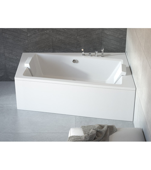 Vasca da bagno angolare ZIANIGI destra con pannello incluso