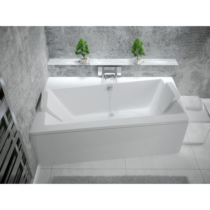 Vasca da bagno angolare ZIANIGI sinistra con pannello incluso
