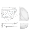 ORIEGO MAXI Eckbadewanne links 140x90 cm mit Schürze inklusive