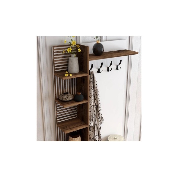 Meuble d'entrée VIYANA D 90x200 cm noyer-blanc Meuble d'entrée VIYANA D 90x200 cm noyer-blanc