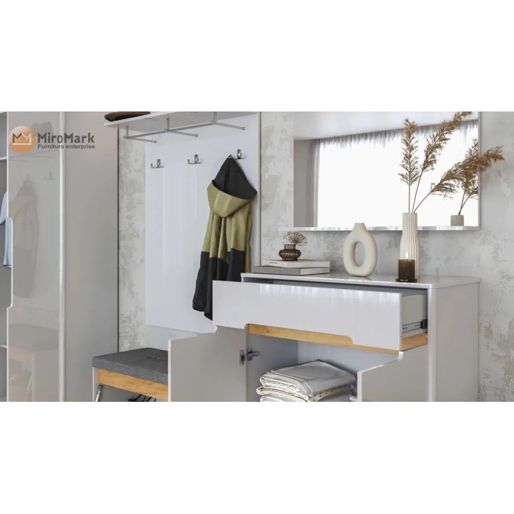 Ensemble d'entrée vestiaire STELLA blanc brillant