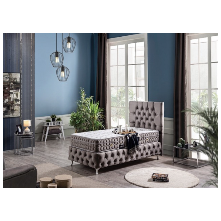Cama de arrumação CAPPY + colchão e cabeceira incluídos - café 90/160x200 cm