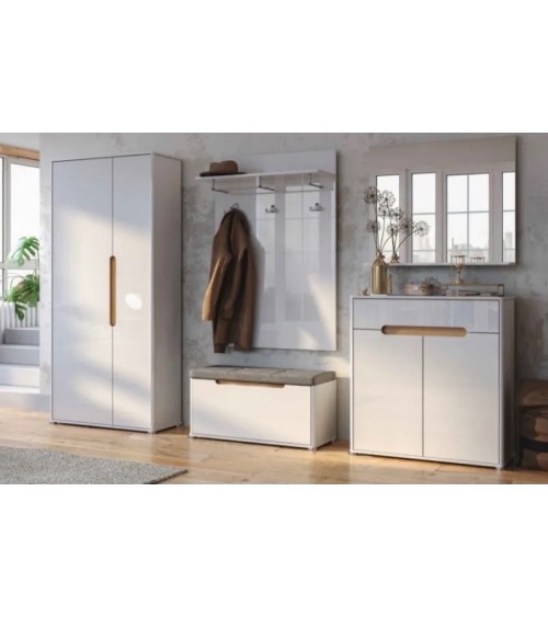 Ensemble d'entrée vestiaire STELLA blanc brillant