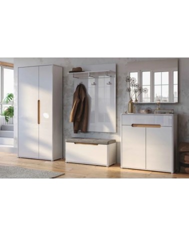 Ensemble d'entrée vestiaire STELLA blanc brillant