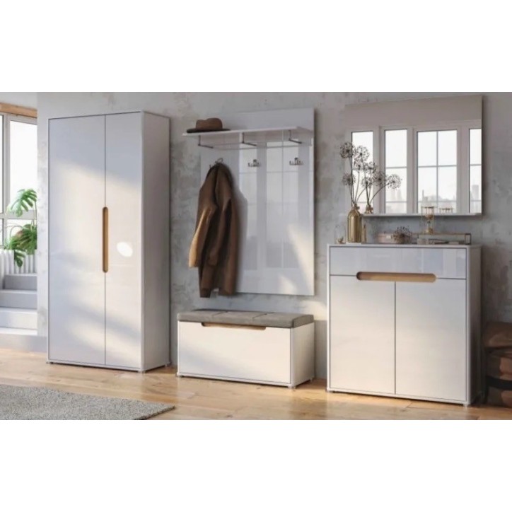 Ensemble d'entrée vestiaire STELLA blanc brillant