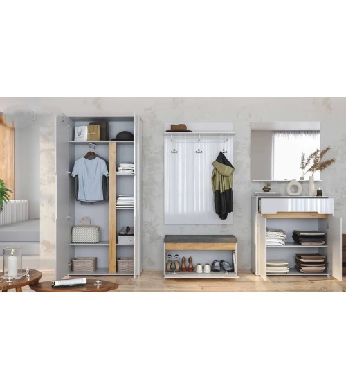 Ensemble d'entrée vestiaire STELLA blanc brillant