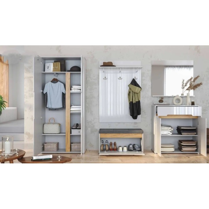 Ensemble d'entrée vestiaire STELLA blanc brillant