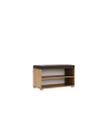 Ensemble d'entrée vestiaire avec miroir, commode, armoire et banc chaussures LUNE chêne-lave 2,2 m