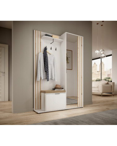 Mobile da corridoio NELLY 131x192x40 cm bianco