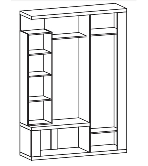Vestiaire d'entrée Songkhla 155 cm chêne et wengé
