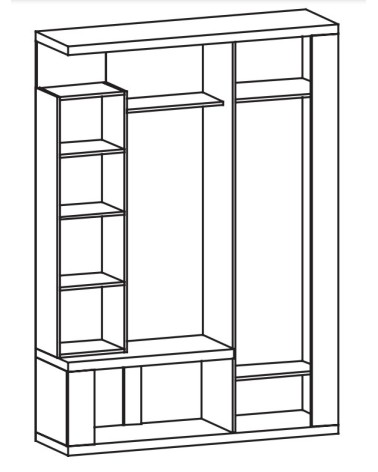 Vestiaire d'entrée Songkhla 155 cm chêne et wengé