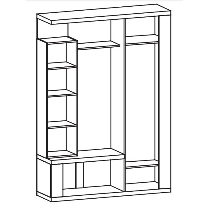 Vestiaire d'entrée Songkhla 155 cm chêne et wengé