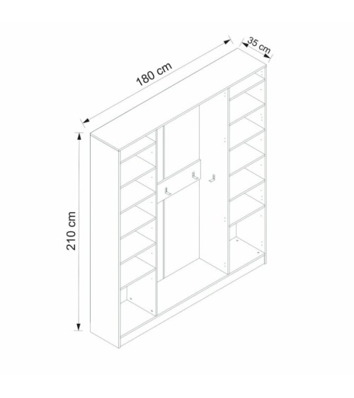 Meuble d'entrée UMA 180 cm anthracite