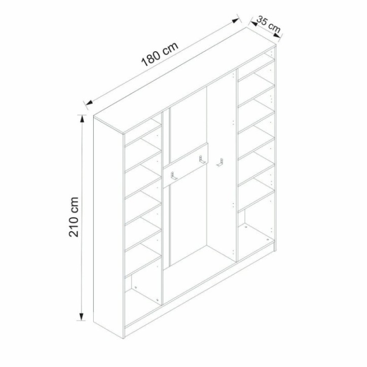 Meuble d'entrée UMA 180 cm anthracite