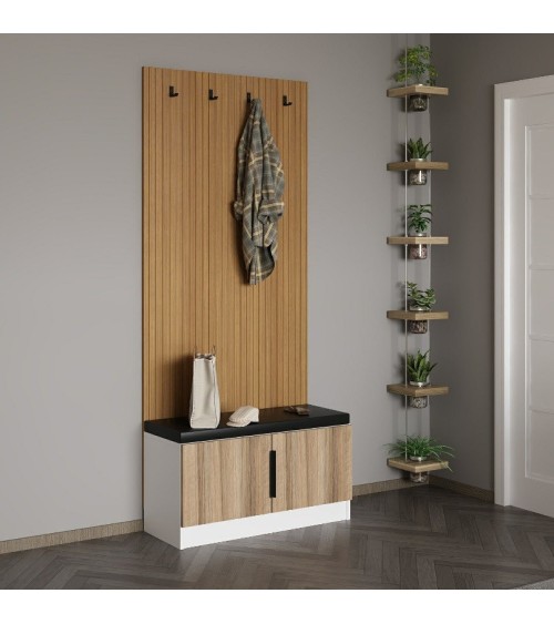 Meuble d'entrée POLA 90 cm bois