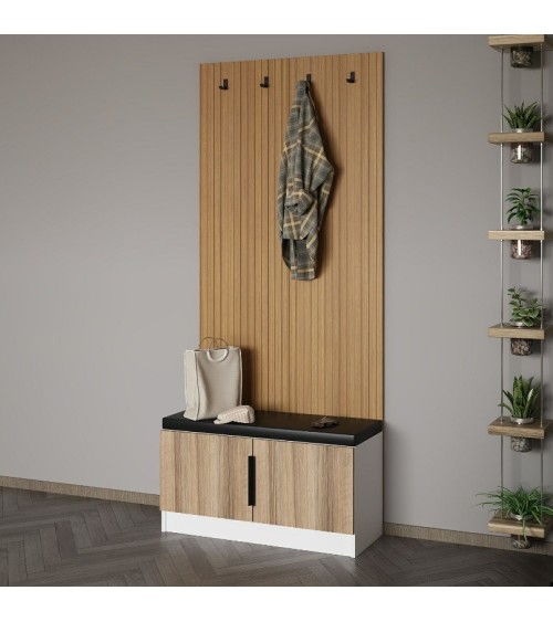 Meuble d'entrée POLA 90 cm bois