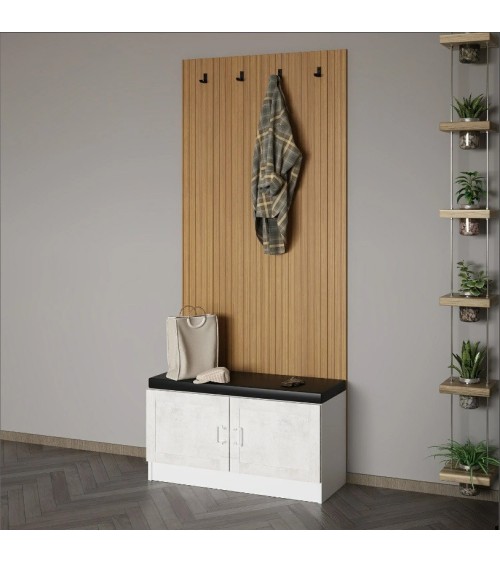 Meuble d'entrée POLA 90 cm crème