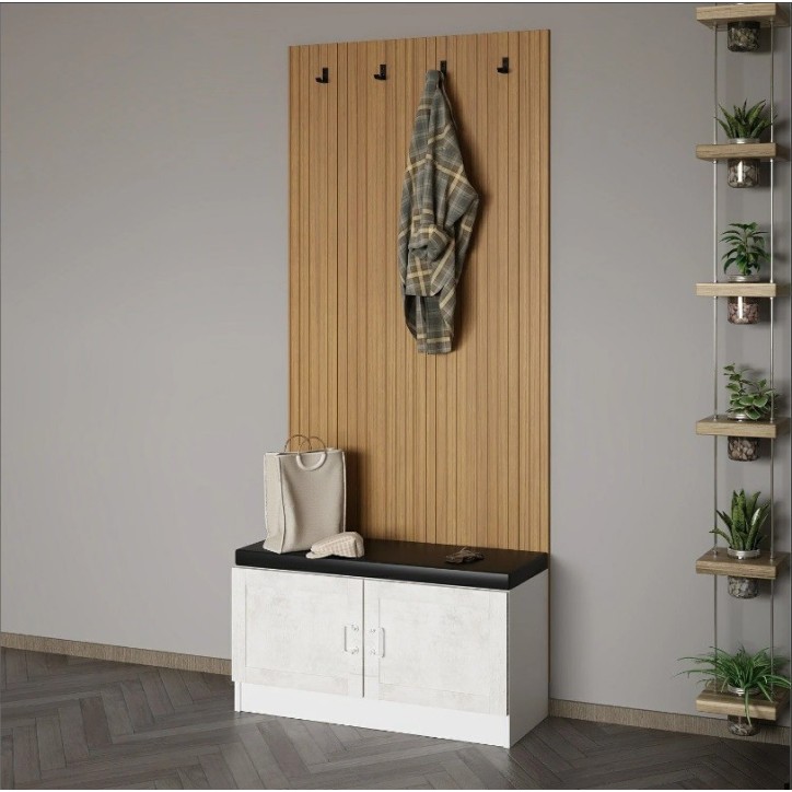 Meuble d'entrée POLA 90 cm crème