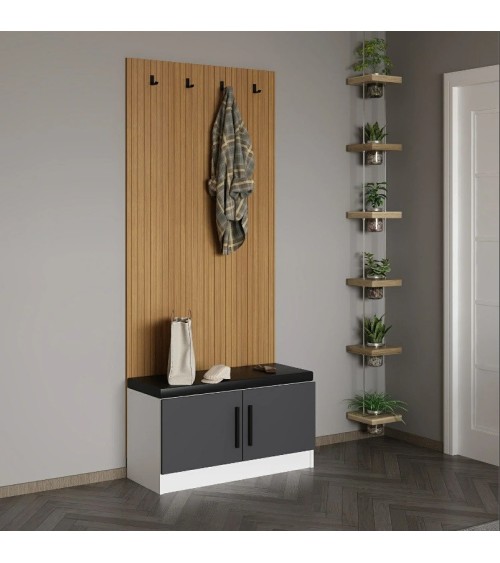 Meuble d'entrée POLA 90 cm anthracite