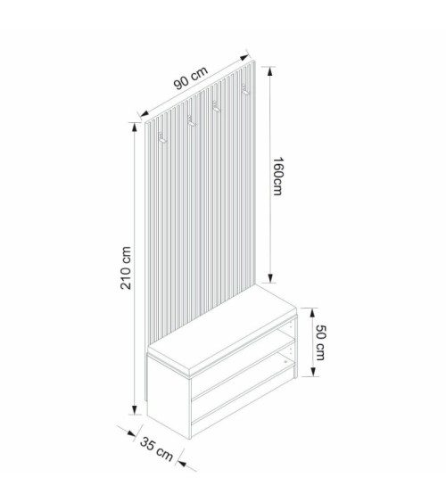 Meuble d'entrée POLA 90 cm anthracite