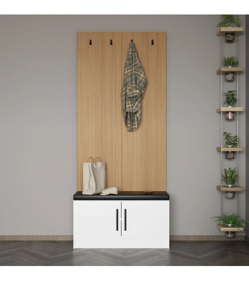 Meuble d'entrée POLA 90 cm blanc