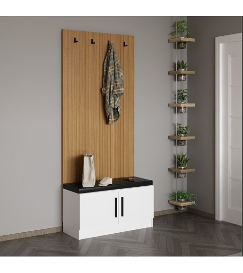 Meuble d'entrée POLA 90 cm blanc