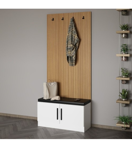 Meuble d'entrée POLA 90 cm blanc