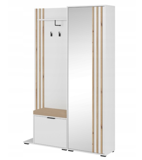 Meuble d'entrée NELLY 131x192x40 cm blanc