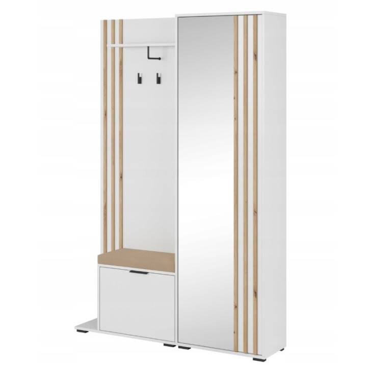 Meuble d'entrée NELLY 131x192x40 cm blanc